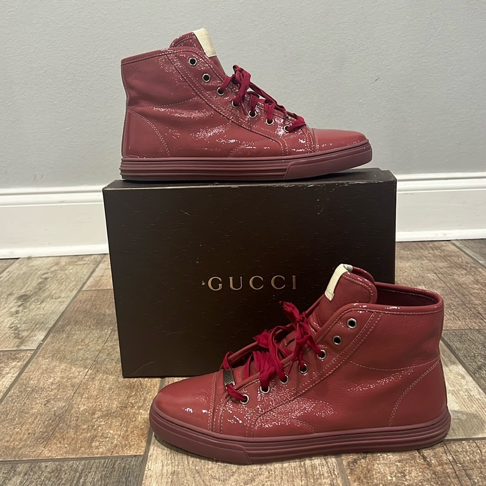 Gucci Patent Leather Hi-Top Sneakers size 41